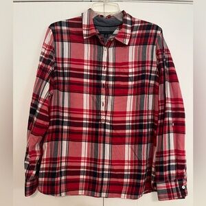 Tommy Hilfiger Red and Black Plaid Women's Shirt